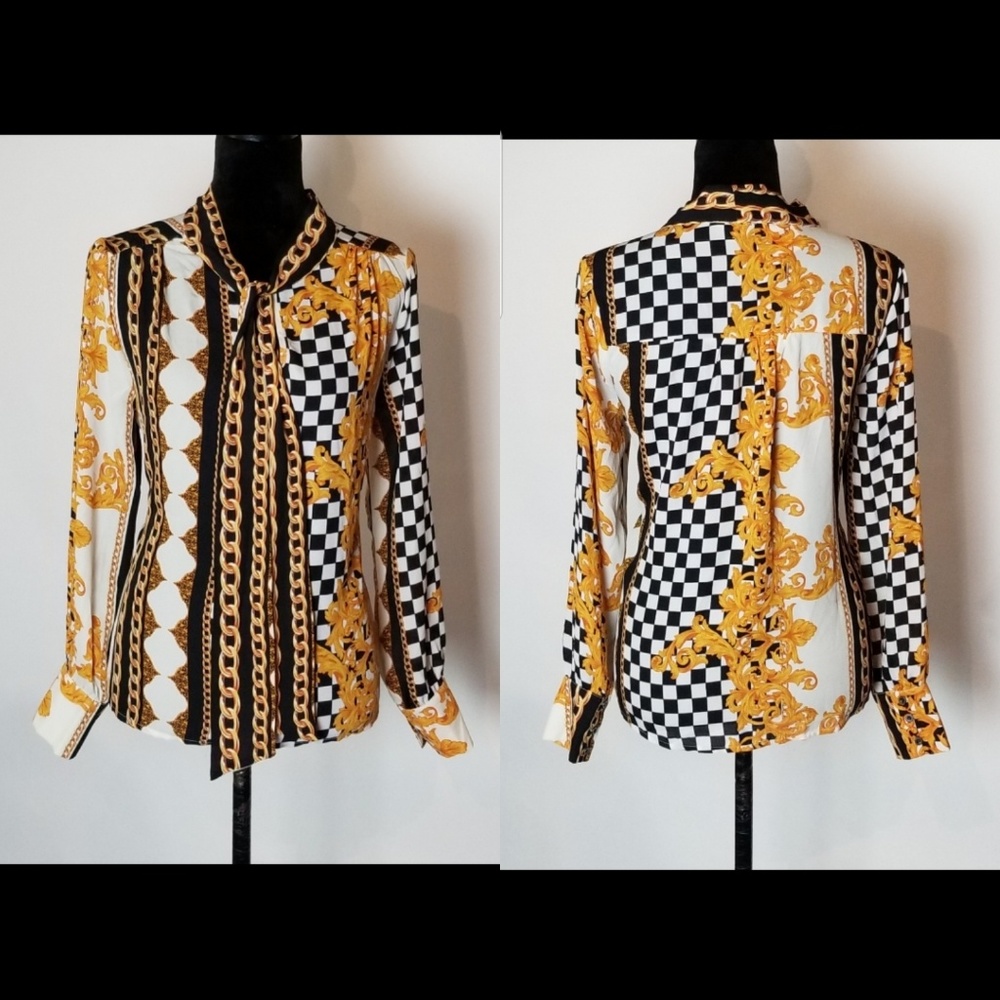 Chain Print Casual Blouse - Picture 4 of 6